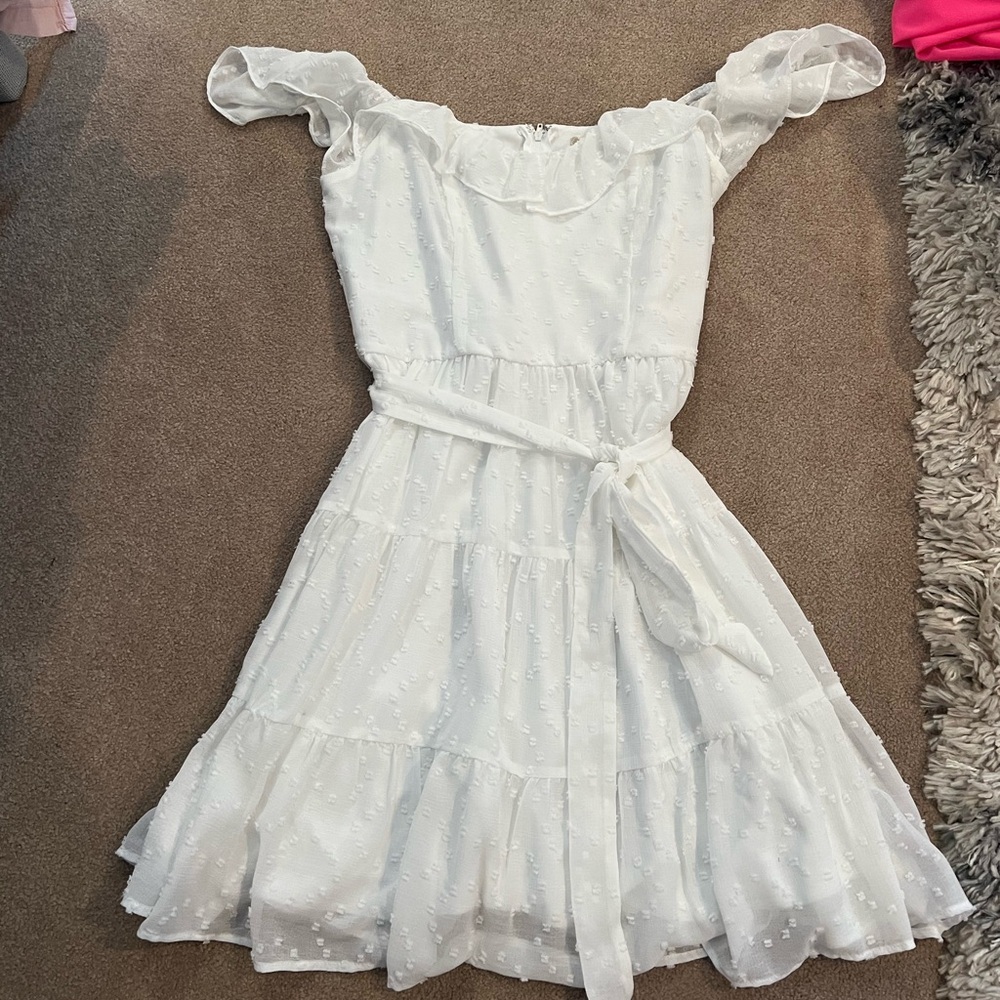 Altar’d State off-the-shoulder tiered ruffle mini dress